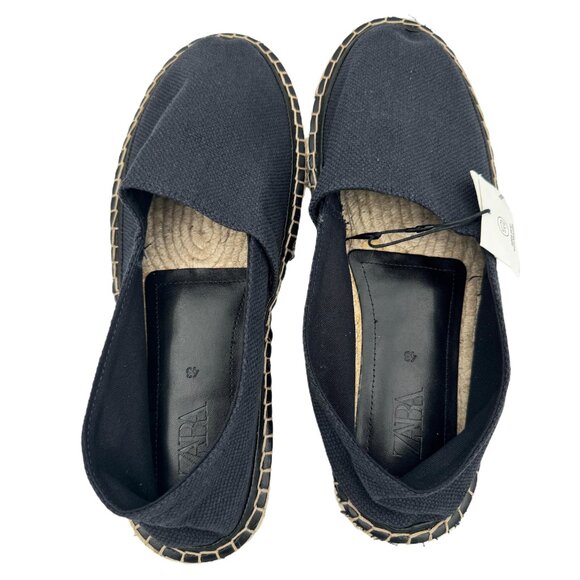 ZARA TEXTILE ESPADRILLES / WOMEN / NEW Navy Flats / EU 43 / US 10 - Picture 7 of 16